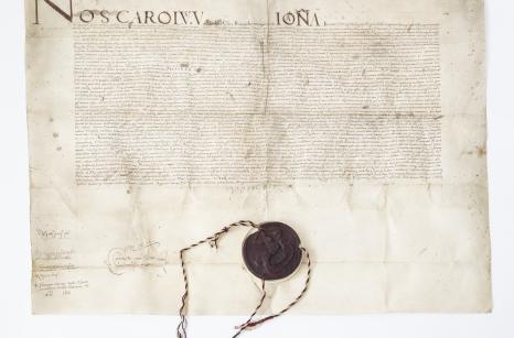 Darovací listina Karla V., archiv MSP